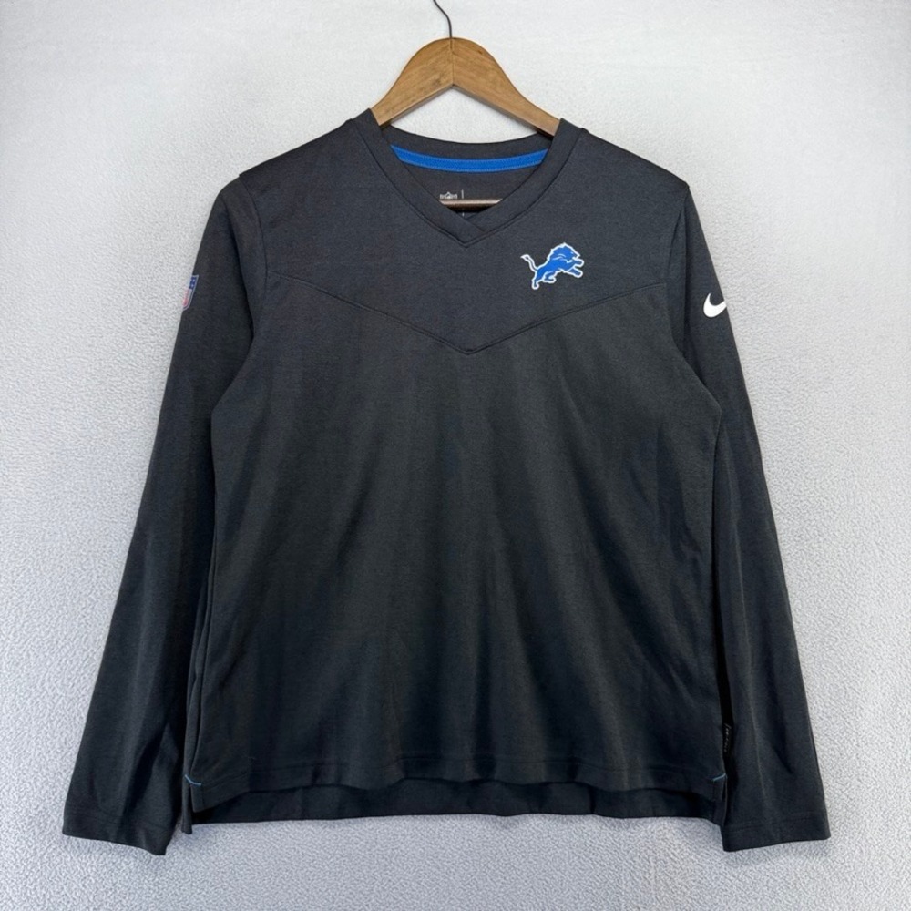 Detroit Lions Shirt Women's large Dark Gray Nike On Field Dri Fit Lightweight
